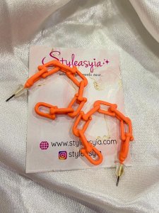 Fiery Orange Half -Hoops
